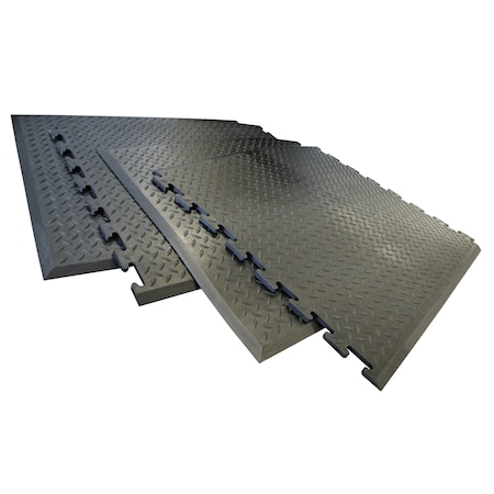 Foot-Rest Interlocking Anti-Fatigue Floor Mat - 1/2 In X 28 In X 31 In - End Tile