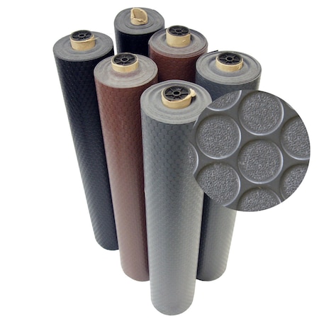 Coin-Grip Vinyl Flooring Roll - 2mm X 4ft X 25ft Roll - Brown