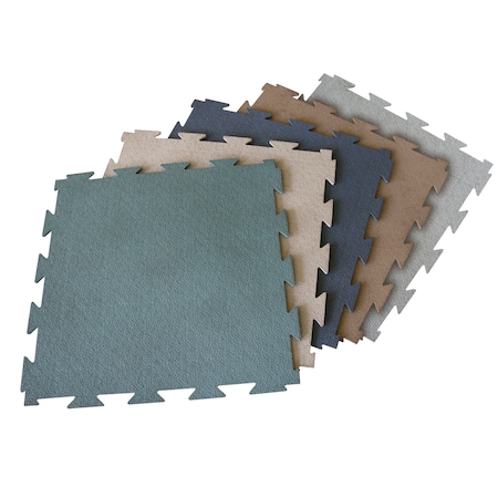 Terra-Flex Interlocking Rubber Mats - 1/4 X 24 X 24 In - 5 Pk - 2 Sqr/Ft - Green Flooring Tiles