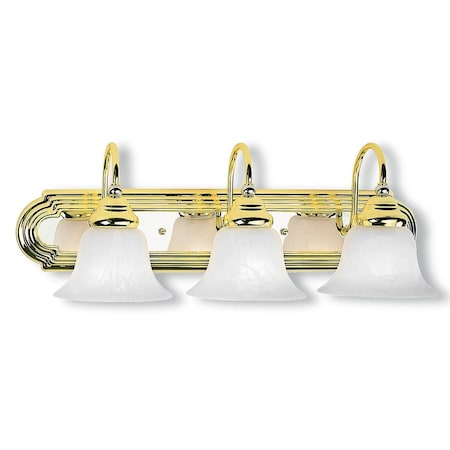 Belmont 3 Light Polished Brass And Polished Chrome Bath Vanity