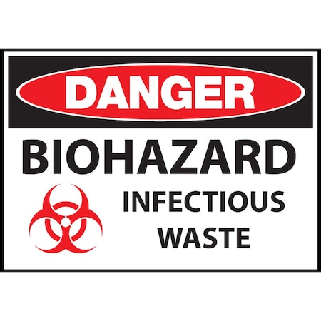 Sign,Danger BioHazard,Waste,10x14,PL