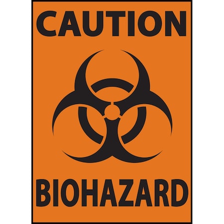 Sign, Caution Biohazard, 10x7, Aluminum