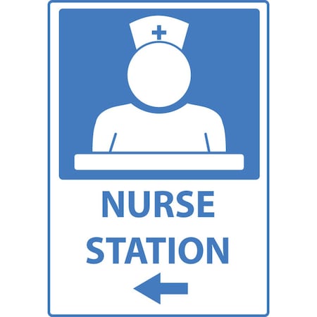 Sign,Nurse Station,Left Arrow,14x10,PL, 20080