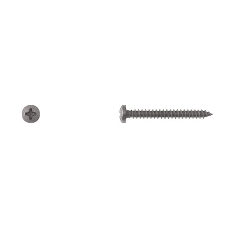 Sheet Metal Screw, #6 X 1-1/4 In, Black Pan Head Phillips Drive