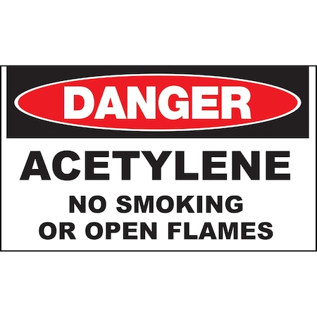 Sign,Danger Acetylene,10x14,ADH
