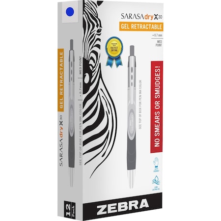 Sarasa Dry X30 Gel Retractable RDI 0.7mm Blue Dozen