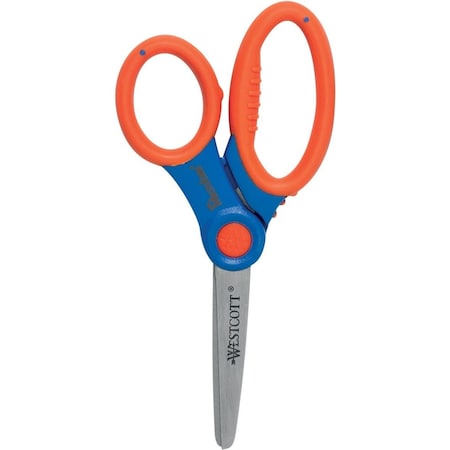 Scissors, 5 Kids Ultra Soft Handle Scissor,Blunt,W/ Anti-Microbial