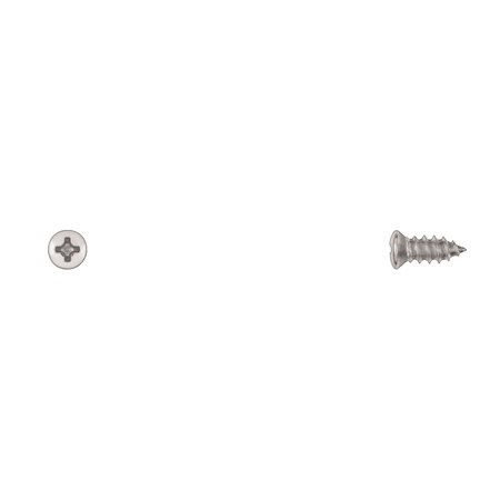 Sheet Metal Screw, #10 X 1/2 In, Chrome Plated Oval Head Phillips Drive