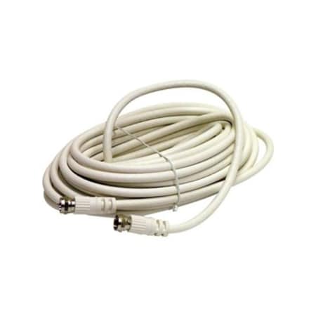 RG6 Coax With F Connectors, White, 100ft