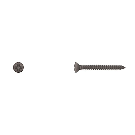 Sheet Metal Screw, #6 X 1-1/4 In, Black Oval Head Phillips Drive