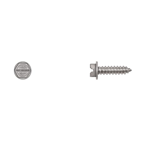 Sheet Metal Screw, #12 X 3/4 In, Zinc Plated Hex Head Slotted Drive