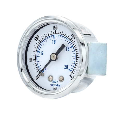 Air Gauge,2,0/300 Psi,1/8 CBM U-Clamp