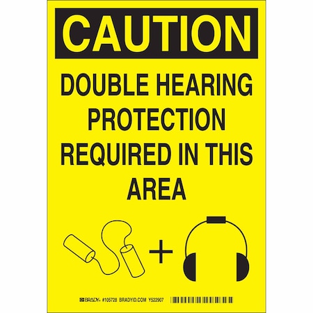 Sign,Caution,Double Hearing,14X10 