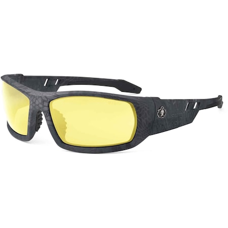Ballistic Safety Glasses, Yellow Scratch-Resistant