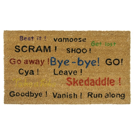 Go Away! Scram! Leave! Humorous Doormats Coco Mat, 18 X 30-Inch