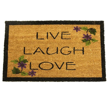 Live, Laugh, Love Novelty Contemporary Doormat, 18 X 30-Inch