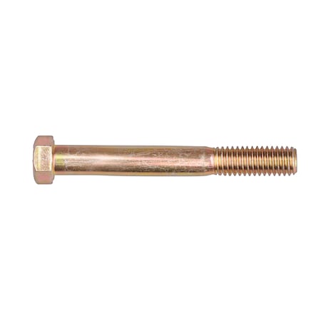 Grade 8, 7/16-14 Hex Head Cap Screw, Zinc & Yellow Plated Steel, 3-1/2 In L