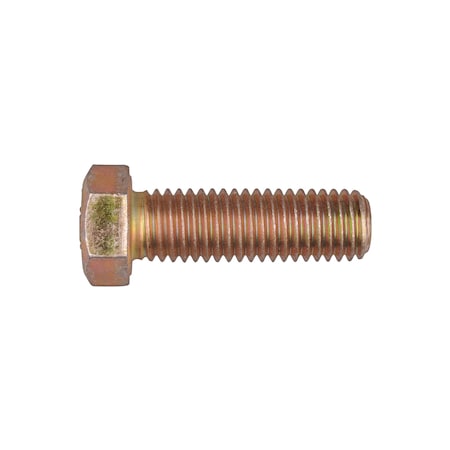 Grade 8, 9/16-12 Hex Head Cap Screw, Zinc & Yellow Plated Steel, 1-3/4 In L