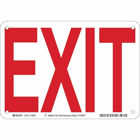 Exit Sign,7HX10W,Eco-Friendly Plastc