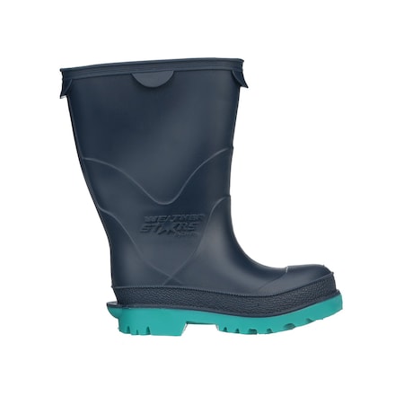 StormTracks Rain Boot, PVC, Child Blue/Green Size 7, PR