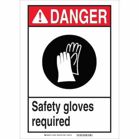 Sign, Danger, 10X7, Plastic, Height: 7