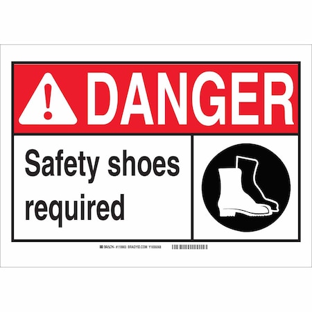 Sign, Danger, 5X7, Sticking Poly, Height: 5