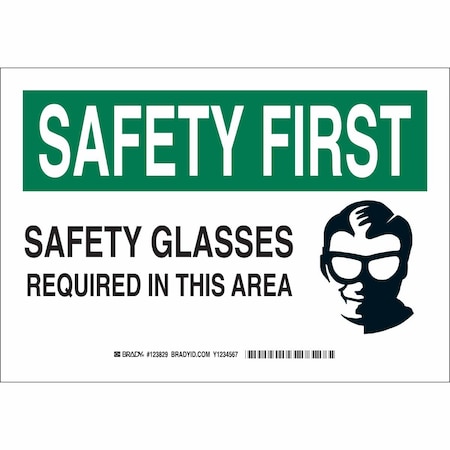 Safety Sign, 10 X 14In, Green And Blk/Wht, Operating Temp. Range: -40 Degrees To 230 Degrees F