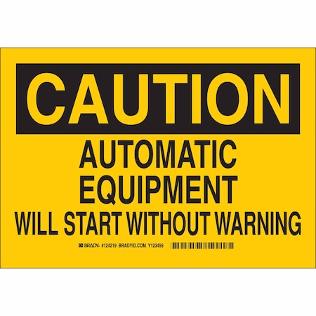 Caution Sign, 10 Height, 14 Width, Plastic, Rectangle, English