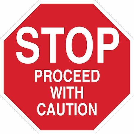 Traffic Sign, 24 Height, 24 Width, Plastic, Octagon, English