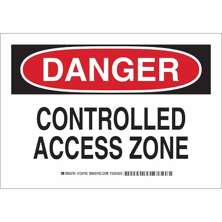 Danger Sign, 10 In H, 14 In W, Aluminum, Rectangle, English, 124746