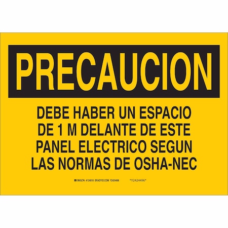 Sign, Caution, 10X14, Black/Yellow, Header: Precaucion