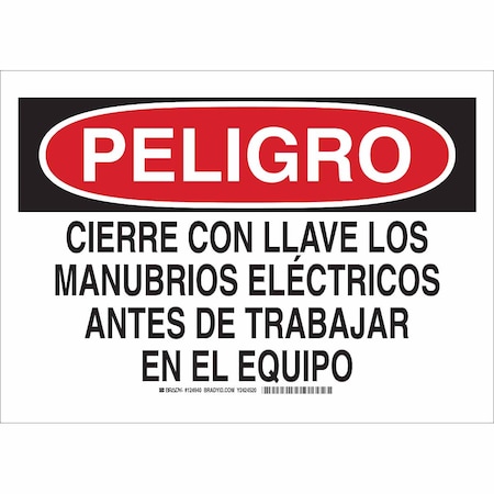 Sign, Peligro, 10X14, Legend Style: Text