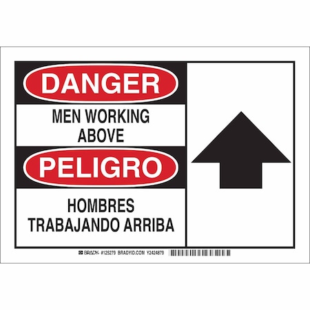 Sign, Danger, 10X14, Plastic, Sign Background Color: White, 125281