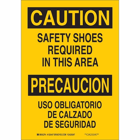 Sign, Bilingual, 10X7, Black/Yellow, Height: 10