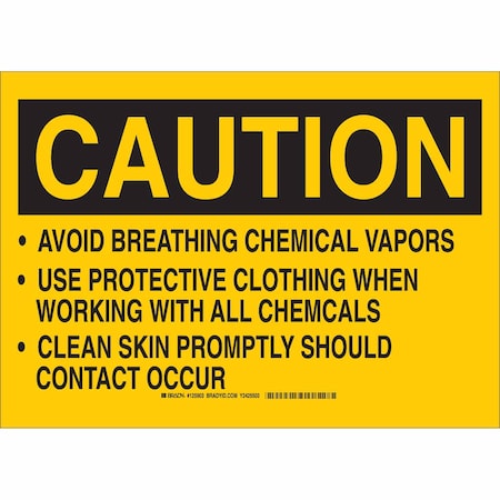 Caution Sign, 7 In H, 10 In W, Plastic, Rectangle, English, 125899