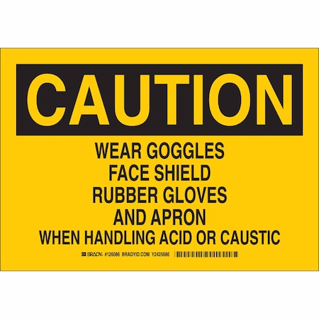 Sign,Caution,10X14,Black/Yellow, 126089