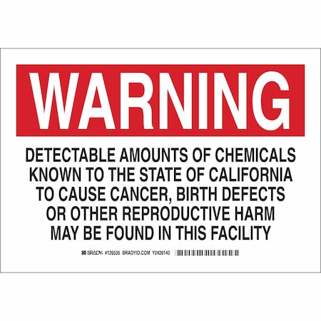 Warning Sign, 10 In H, 14 In W, Polyester, Rectangle, English, 126539