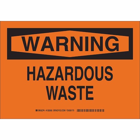 Warning Sign, 7 In H, 10 In W, Polyester, Rectangle, English, 126566