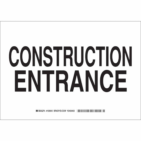 Entrance Sign, 10 In Height, 14 In Width, Plastic, Rectangle, English