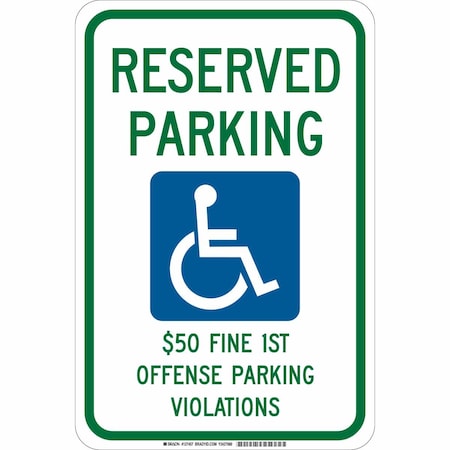 Handicap Parking Sign,18H,12W,Plastic, 127456