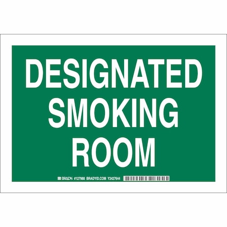 No Smoking Sign, 7 H, 10 W, Plastic, Rectangle, English, 127987