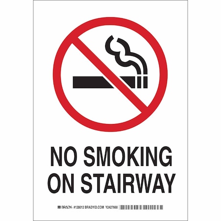 No Smoking Sign, 14 In H, 10 W, Polyester, Rectangle, English, 128015