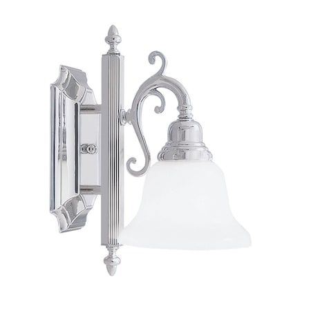 French Regency 1 Light Polished Chrome Bath Vanity