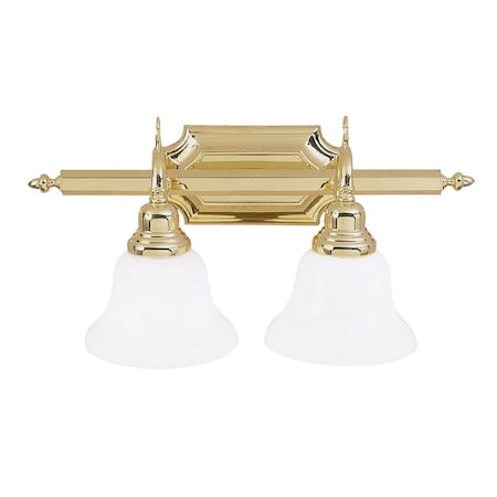 French Regency 2 Light Polished Brass Bath Vanity