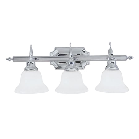 French Regency 3 Light Polished Chrome B