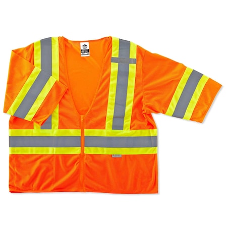 Orange Type R Class 3 Two-Tone Vest,2XL