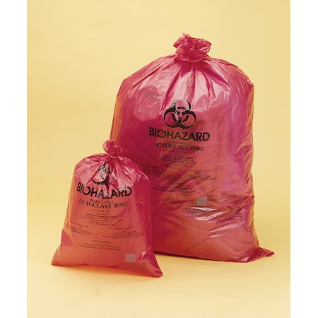 Bel-Art Scienceware Biohazard Disposal Bags, Regular Red, Printed,