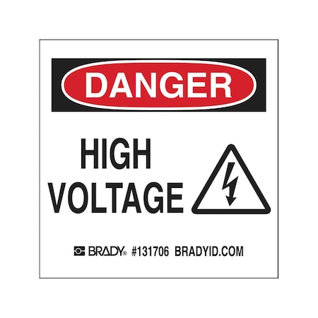 Danger Sign, 3 In Height, 3 In Width, Polyester, Rectangle, English