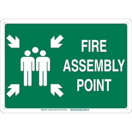 Fire Emergency Sign, 14 In Height, 20 In Width, Fiberglass, Rectangle, English