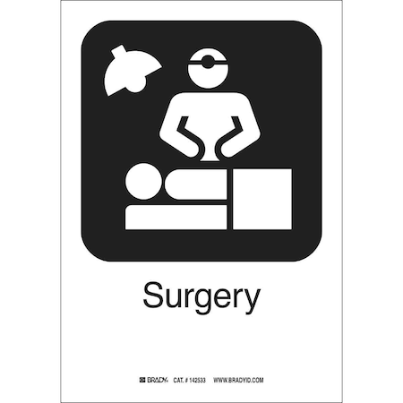 Sign, Hospital, 10X7, Aluminum, Legend: Surgery, 142425